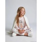 Lcw Kids Pembe Bisiklet Yaka New York Baskılı Kız Çocuk Pijama Takım