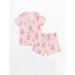 Lcw Kids Pembe Gömlek Yaka Kız Çocuk Şortlu Pijama Takımı