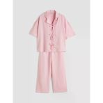 Lcw Kids Pembe Keten Karışımlı Kız Çocuk Bluz Ve Pantolon