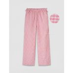 Lcw Kids Pembe Loose Fit Ekose Kız Çocuk Pantolon