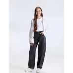 Lcw Kids Siyah Barrel Fit Kız Çocuk Jean Pantolon