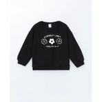 Lcw Kids Siyah Bisiklet Yaka Kalın Baskılı Kız Çocuk Sweatshirt - 9 - 12 Ay