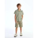 Lcw Kids Yeşil Basic Cepli Erkek Çocuk Poplin Gömlek