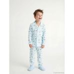 Lcw Mavi Bisiklet Yaka Erkek Çocuk Pijama Takımı - 7 - 8 Yaş