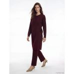 Lcw Modest Bordo Beli Lastikli Kadın Triko Pantolon