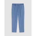 Lcw Modest İndigo Beli Lastikli Mom Fit Kadın Jean Pantolon