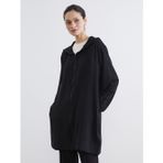 Lcw Modest Siyah Kapüşonlu Oversize Kadın Tunik