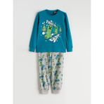 Lcw Turkuaz Bisiklet Yaka Minecraft Baskılı Erkek Çocuk Pijama Takımı - Tukuaz - 9 - 10 Yaş