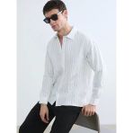 Lcw Vision Beyaz Regular Fit Çizgili Poplin Erkek Gömlek