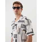 Lcw Vision Beyaz Regular Fit Kısa Kollu Desenli Erkek Gömlek - 2XL