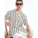 Lcw Vision Beyaz Regular Fit Kısa Kollu Desenli Erkek Gömlek - XL