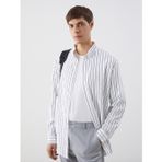 Lcw Vision Beyaz Slim Fit Çizgili Erkek Gömlek