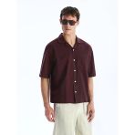 Lcw Vision Bordo Regular Fit Resort Yaka Kısa Kollu Poplin Erkek Gömlek