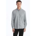 Lcw Vision Gri Slim Fit Uzun Kollu Erkek Gömlek