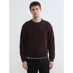 Lcw Vision Kahverengi Bisiklet Yaka Erkek Sweatshirt