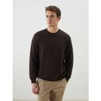 Lcw Vision Kahverengi Bisiklet Yaka Uzun Kollu Erkek Sweatshirt