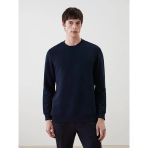 Lcw Vision Lacivert Bisiklet Yaka Uzun Kollu Erkek Sweatshirt