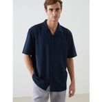 Lcw Vision Lacivert Regular Fit Kısa Kollu Erkek Gömlek