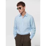 Lcw Vision Mavi Regular Fit %100 Keten Erkek Gömlek