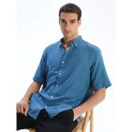 Lcw Vision Mavi Regular Fit Kısa Kollu Erkek Gömlek