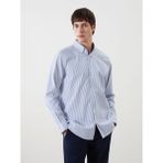 Lcw Vision Mavi Regular Fit Uzun Kollu Çizgili Erkek Gömlek - 3XL