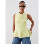 Lcw Vision Sarı Bisiklet Yaka Peplum Triko Bluz