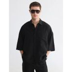 Lcw Vision Siyah Regular Fit Çizgili Erkek Gömlek