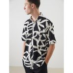 Lcw Vision Siyah Regular Fit Kısa Kollu Desenli Erkek Gömlek - 2XL