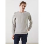 Lcwaıkıkı Basic Gri Bisiklet Yaka Uzun Kollu Erkek Sweatshirt