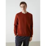 Lcwaıkıkı Basic Kahverengi Bisiklet Yaka Uzun Kollu Erkek Sweatshirt