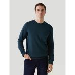 Lcwaıkıkı Basic Petrol Bisiklet Yaka Uzun Kollu Erkek Sweatshirt