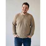 Lcwaıkıkı Classic Bej Büyük Beden Polo Yaka Erkek Sweatshirt
