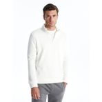 Lcwaıkıkı Classic Beyaz Dik Yaka Uzun Kollu Erkek Kalın Sweatshirt