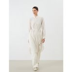 Lcwaıkıkı Classic Beyaz Keten Karışımlı Oversize Kadın Gömlek Tunik