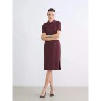 Lcwaıkıkı Classic Bordo Polo Yaka A Kesim Modal Karışımlı Elbise