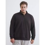 Lcwaıkıkı Classic Kahverengi Büyük Beden Dik Yaka Erkek Sweatshirt