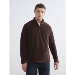 Lcwaıkıkı Classic Kahverengi Dik Yaka Polar Erkek Sweatshirt