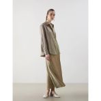 Lcwaıkıkı Classic Kahverengi Loose Fit A Kesim Saten Etek