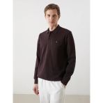 Lcwaıkıkı Classic Mürdüm Polo Yaka Uzun Kollu Erkek Sweatshirt