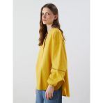 Lcwaıkıkı Classic Sarı Kaçık Yaka Oversize Kadın Bluz
