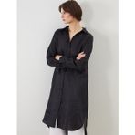 Lcwaıkıkı Classic Siyah %100 Keten Kadın Gömlek Tunik