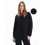 Lcwaıkıkı Classic Siyah Dokulu Oversize Kadın Gömlek Tunik