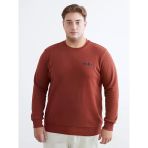 Lcwaıkıkı Classic Turuncu Bisiklet Yaka Baskılı Erkek Sweatshirt