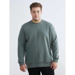 Lcwaıkıkı Classic Yeşil Büyük Beden Bisiklet Yaka Erkek Sweatshirt