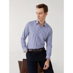 Lcwaıkıkı Formal Lacivert Slim Fit Uzun Kollu Çizgili Poplin Erkek Gömlek