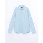 Lcwaıkıkı Formal Mavi Slim Fit Uzun Kollu Armürlü Erkek Gömlek - XL - Blue