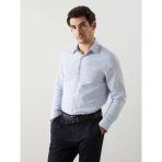 Lcwaıkıkı Formal Mavi Slim Fit Uzun Kollu Çizgili Erkek Gömlek
