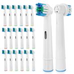 LDHUT Oral B Braun ile Uyumlu 20 Adet Yedek Diş Fırçası Kafaları, Elektrikli Diş Fırçası Başlıkları Oral-B 7000/Pro 1000/9600/500/3000/8000 için Yedek Diş Fırçası Başlıkları
