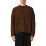 Le 17 Septembre Twisted Cardigan, Kuzu Yünü Karışımlı Hırka, Rahat Silüet - Kahverengi - 50