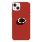 Le Balvo İphone 14 Plus Uyumlu Sade Kahve Kupası Baskılı Silikon Kılıf